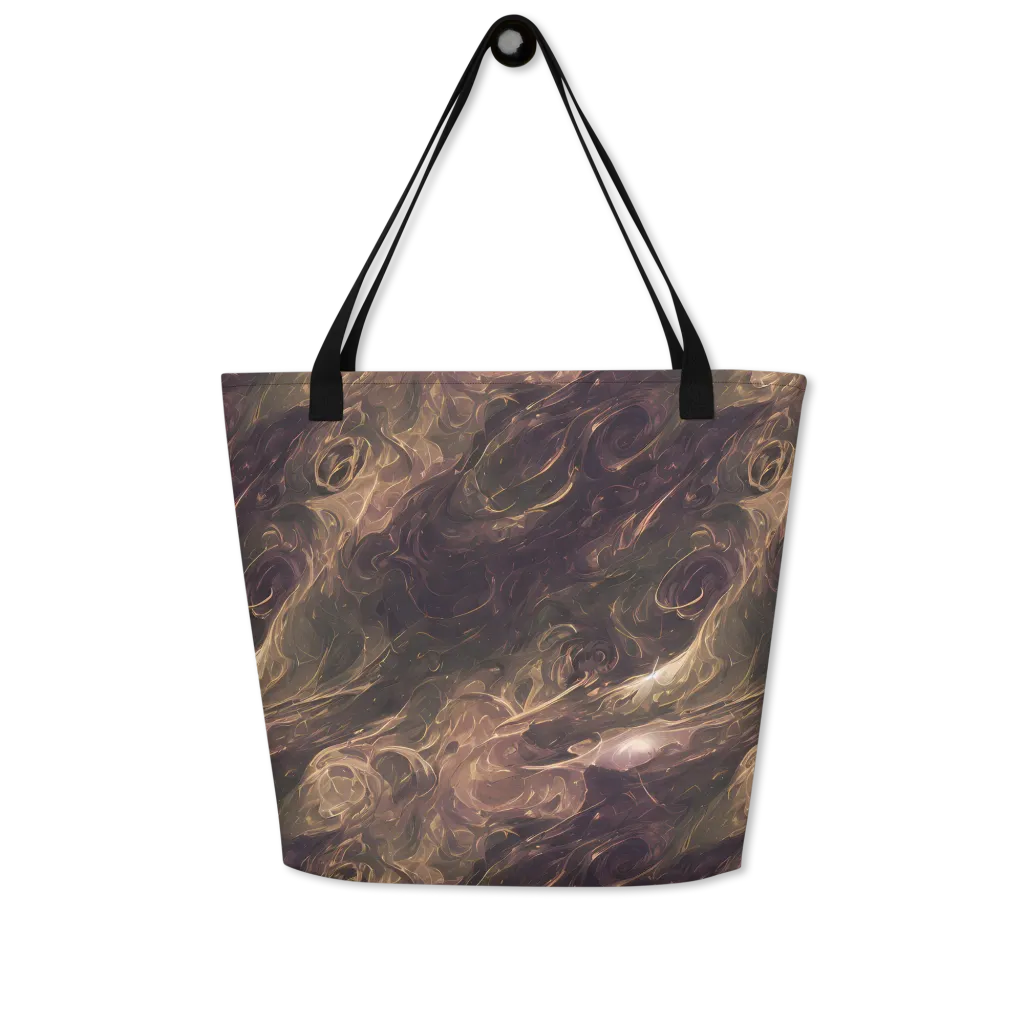 Bronze Vortex on Large Tote Bag W/ Pocket — Front