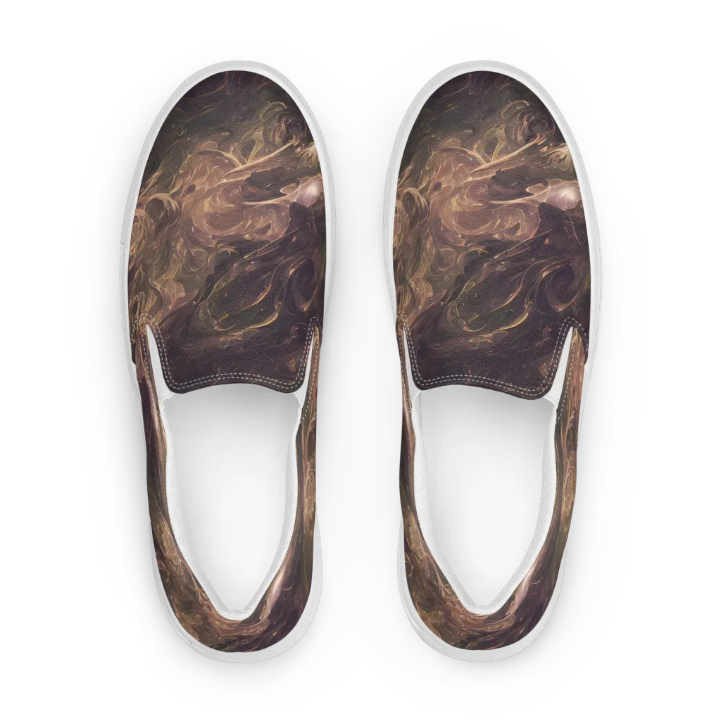 Bronze Vortex on Women's Slip-On Canvas Shoes — Front
