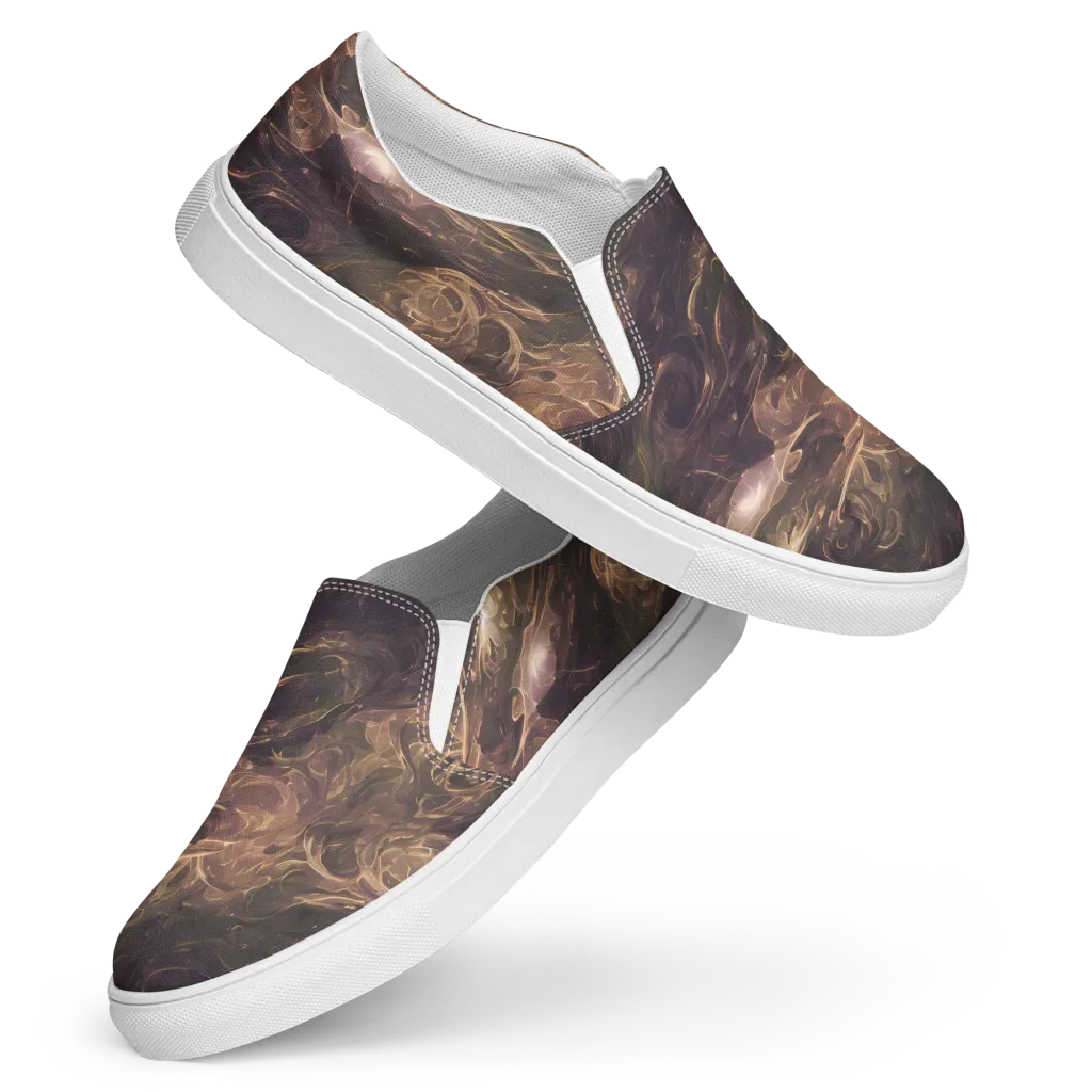 Bronze Vortex on Women's Slip-On Canvas Shoes — Front