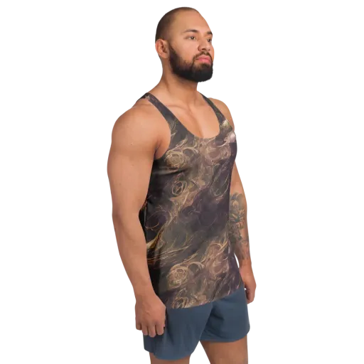 Bronze Vortex on a Men's Tank Top