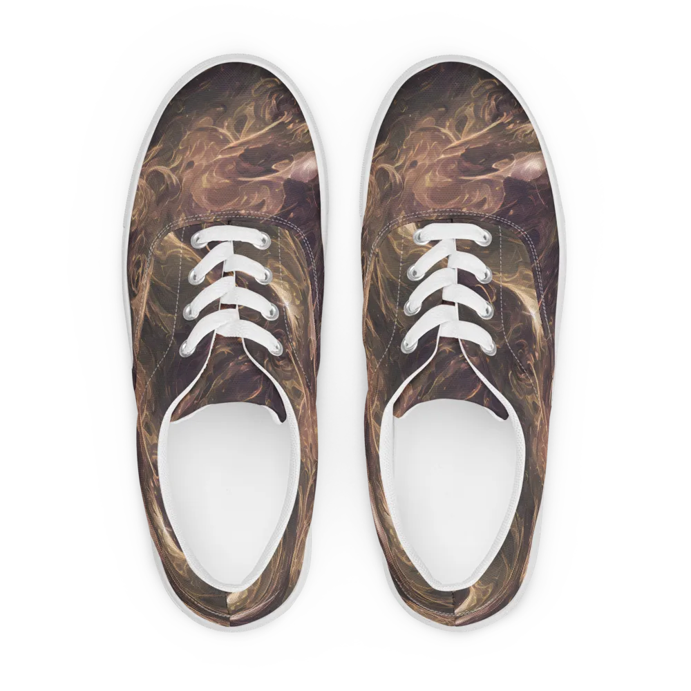 Bronze Vortex on Men's Lace-Up Canvas Shoes — Front