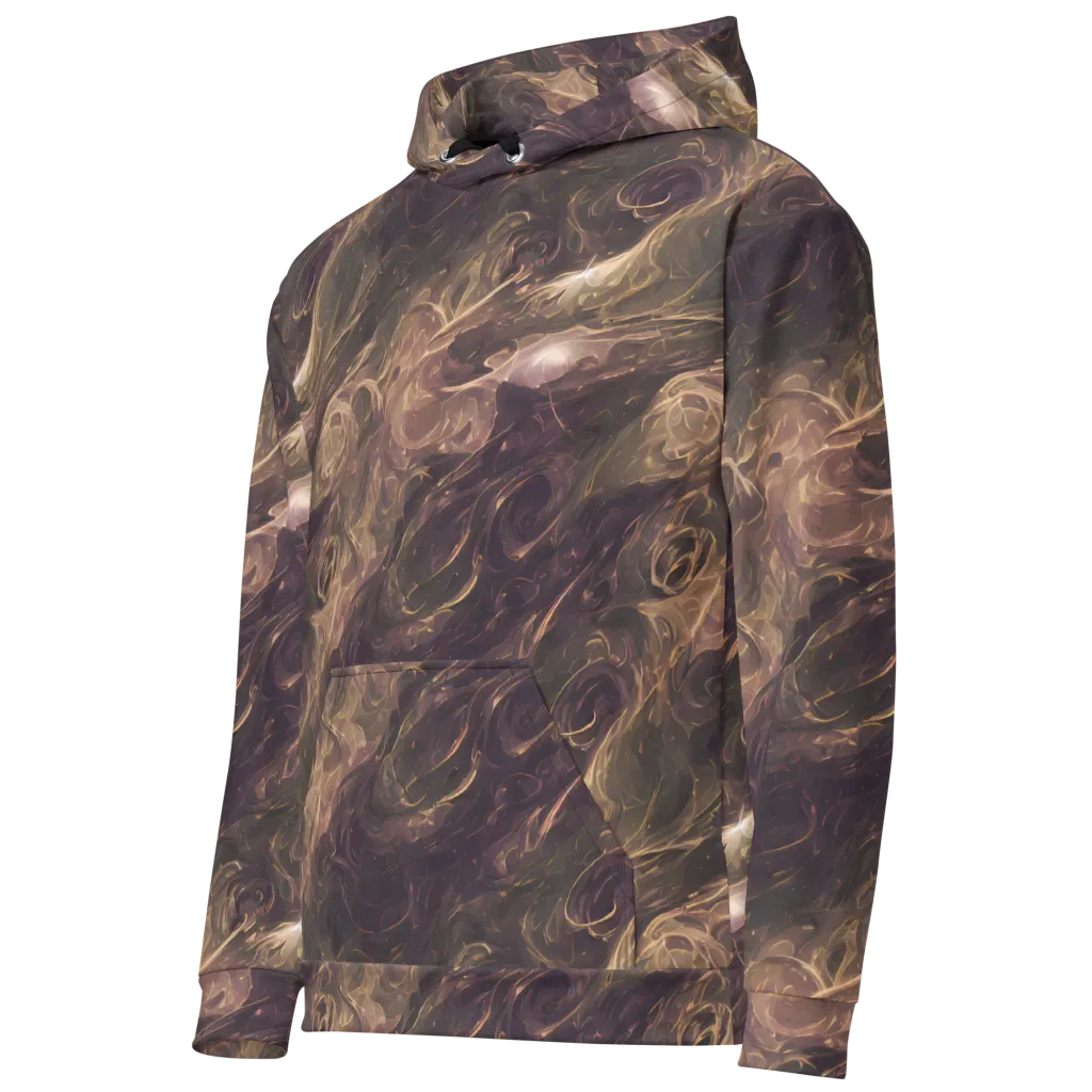 Bronze Vortex on Cotton Hoodie — Left Front