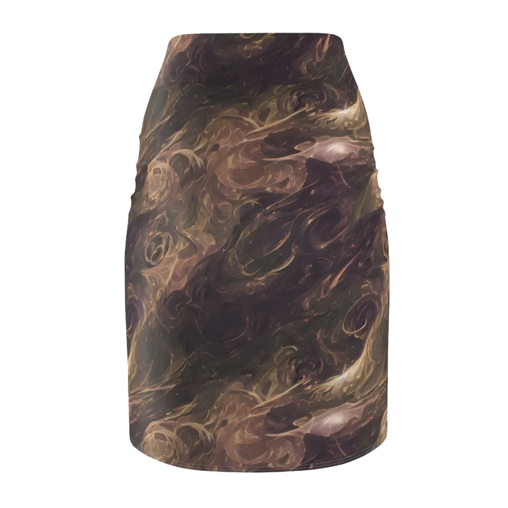 Bronze Vortex on Pencil Skirt — Back