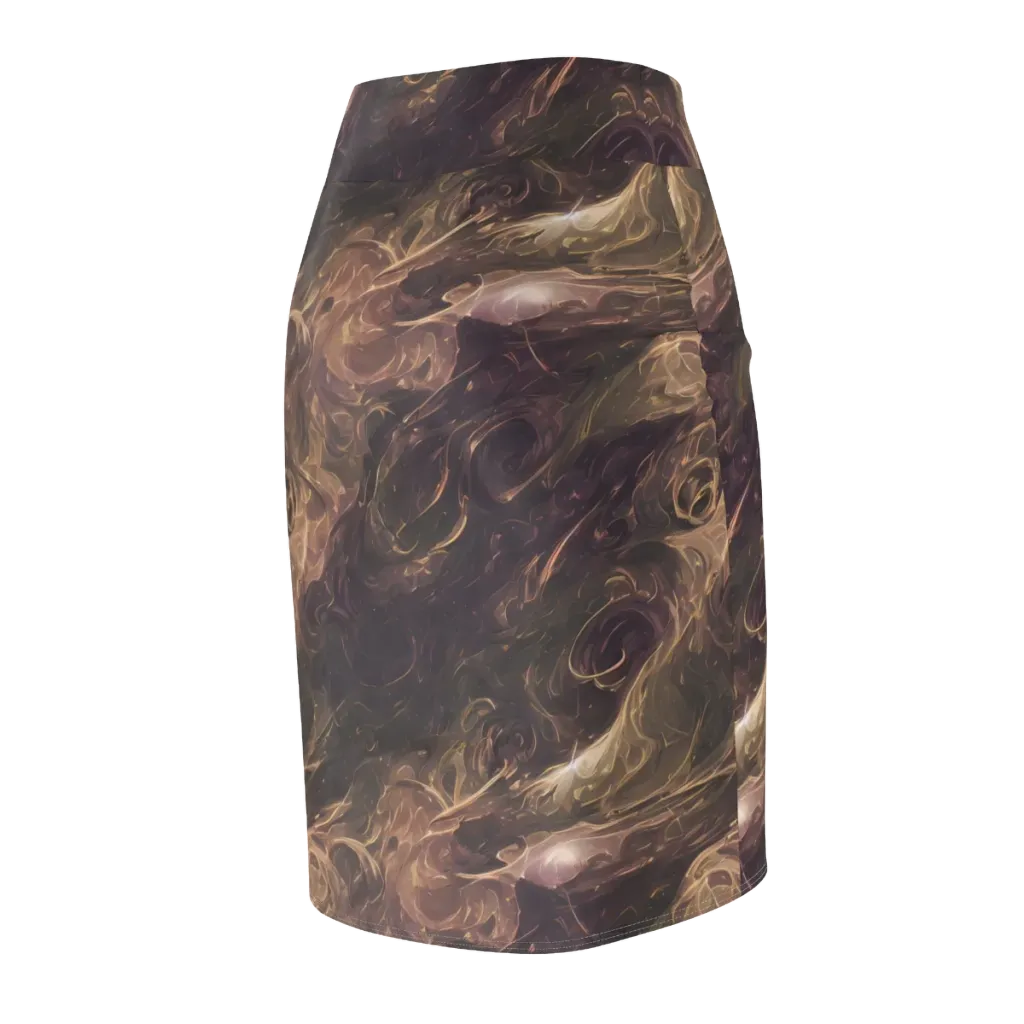 Bronze Vortex on Pencil Skirt — Back Side