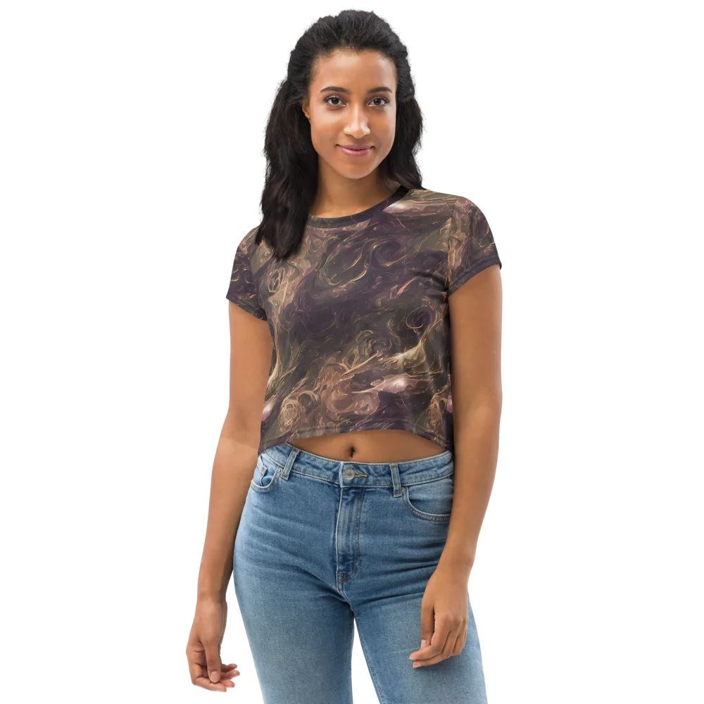 Bronze Vortex on Crop Tee — Front