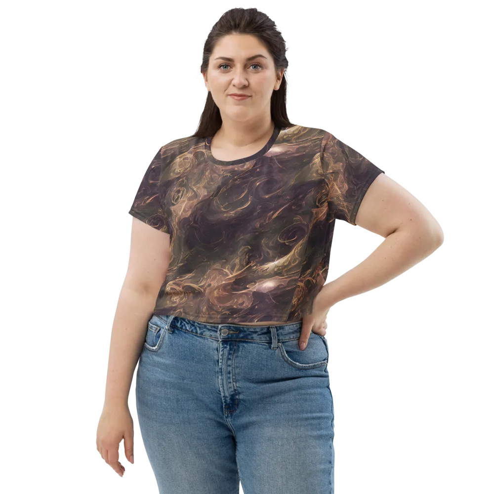 Bronze Vortex on Crop Tee — Front