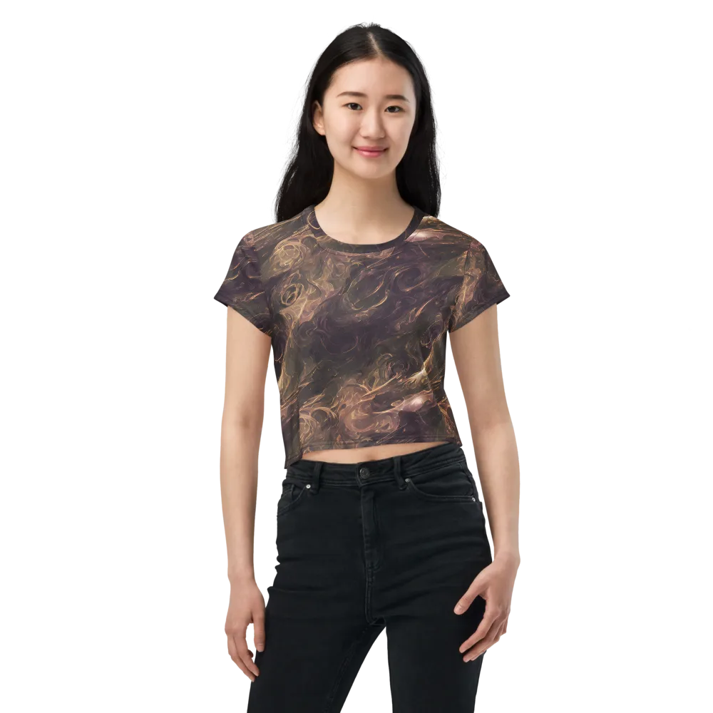 Bronze Vortex on Crop Tee — Front