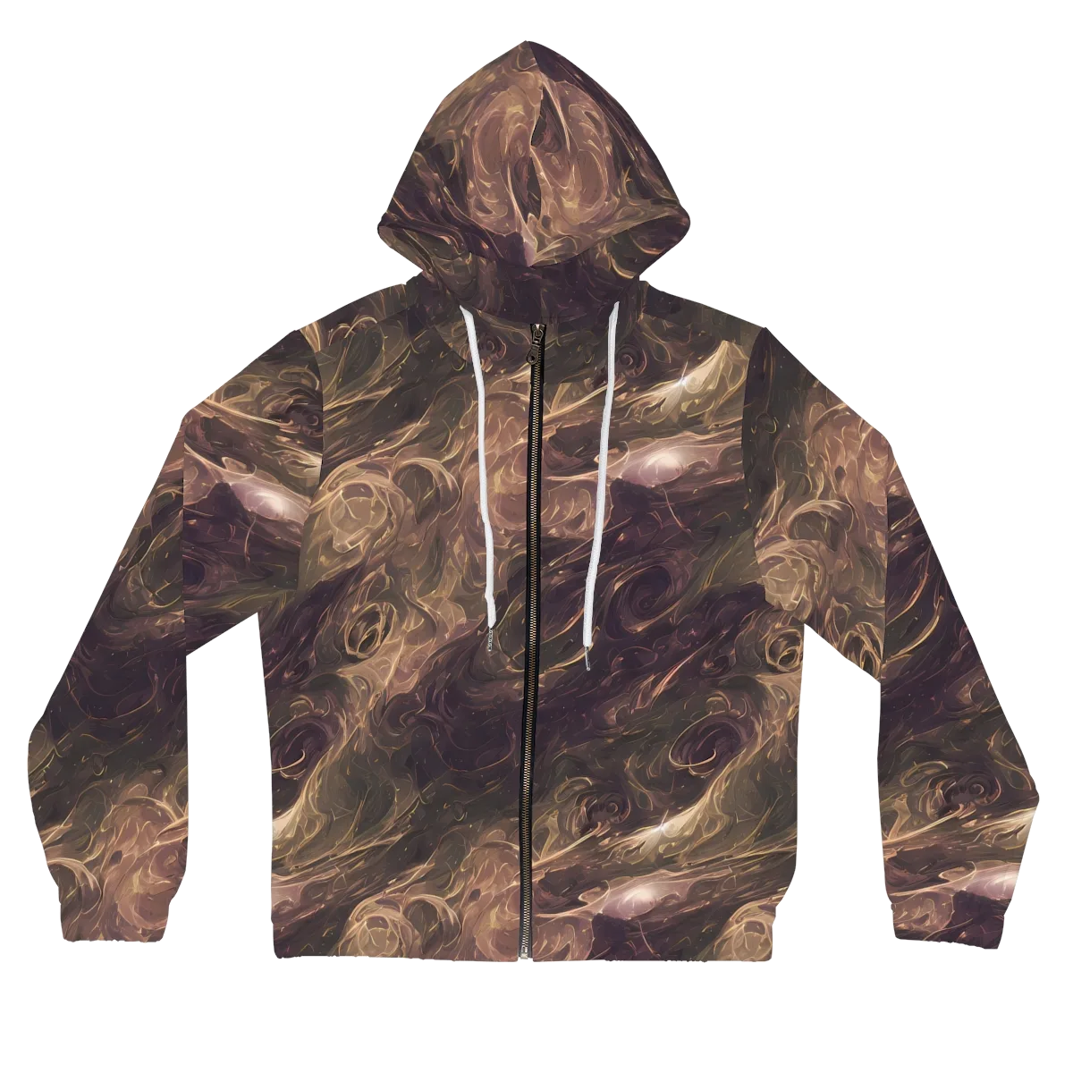 Bronze Vortex on Women's Full-Zip Hoodie — Front