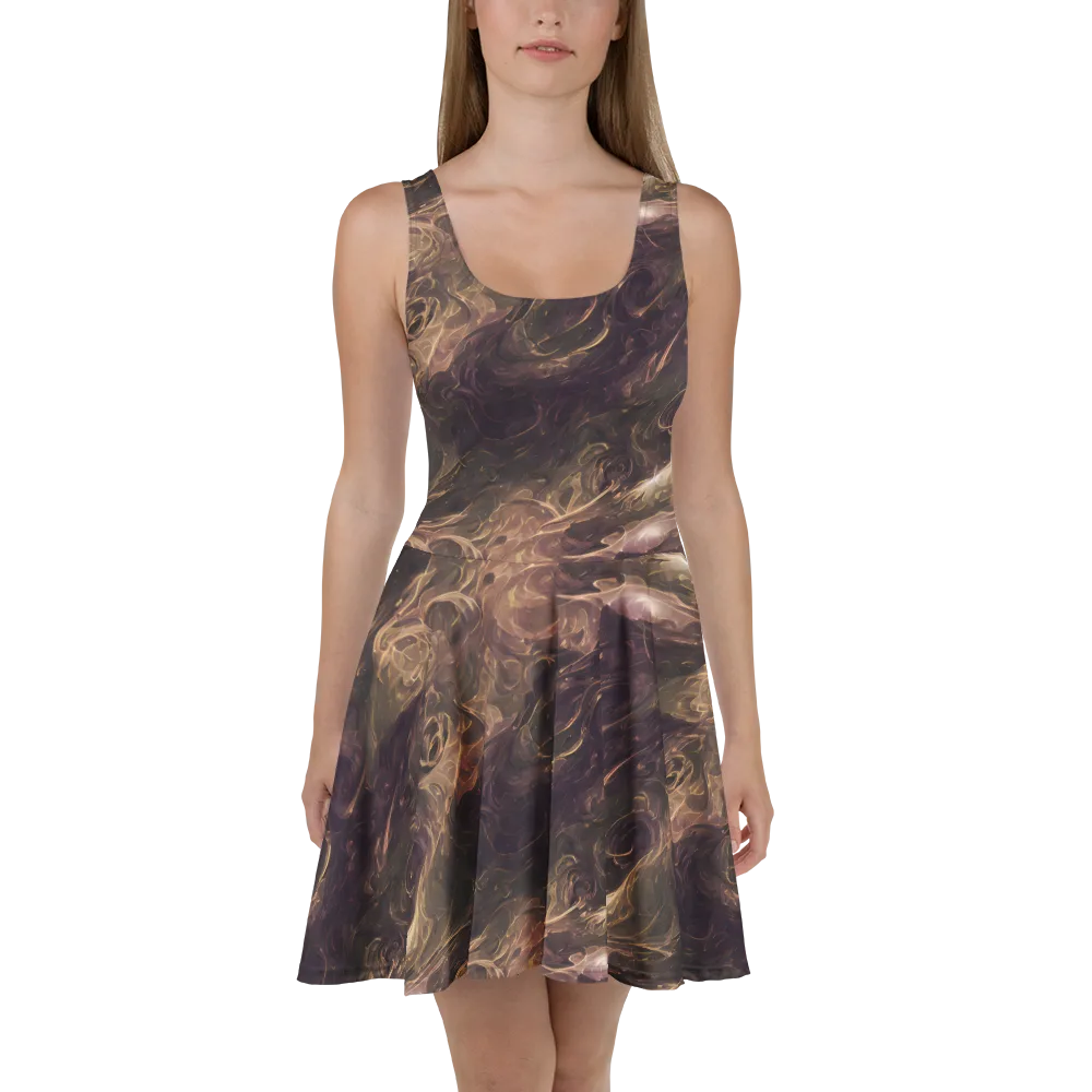 Bronze Vortex on Skater Dress — Front