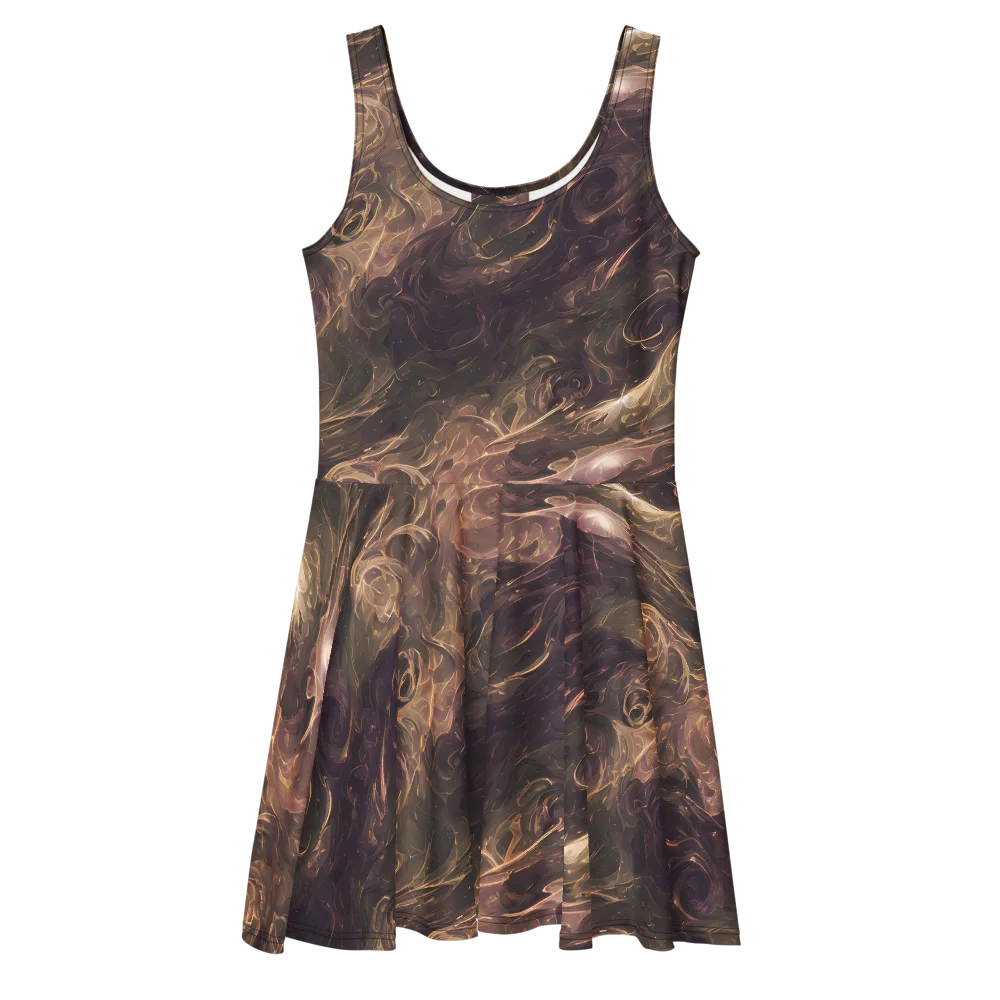 Bronze Vortex on Skater Dress — Front
