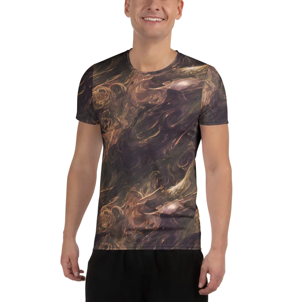 Bronze Vortex on Men's Athletic T-Shirt — Front