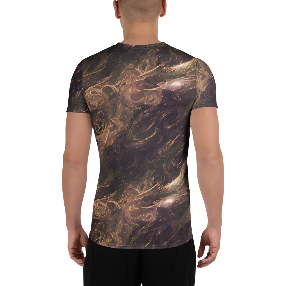 Bronze Vortex on Men's Athletic T-Shirt — Back