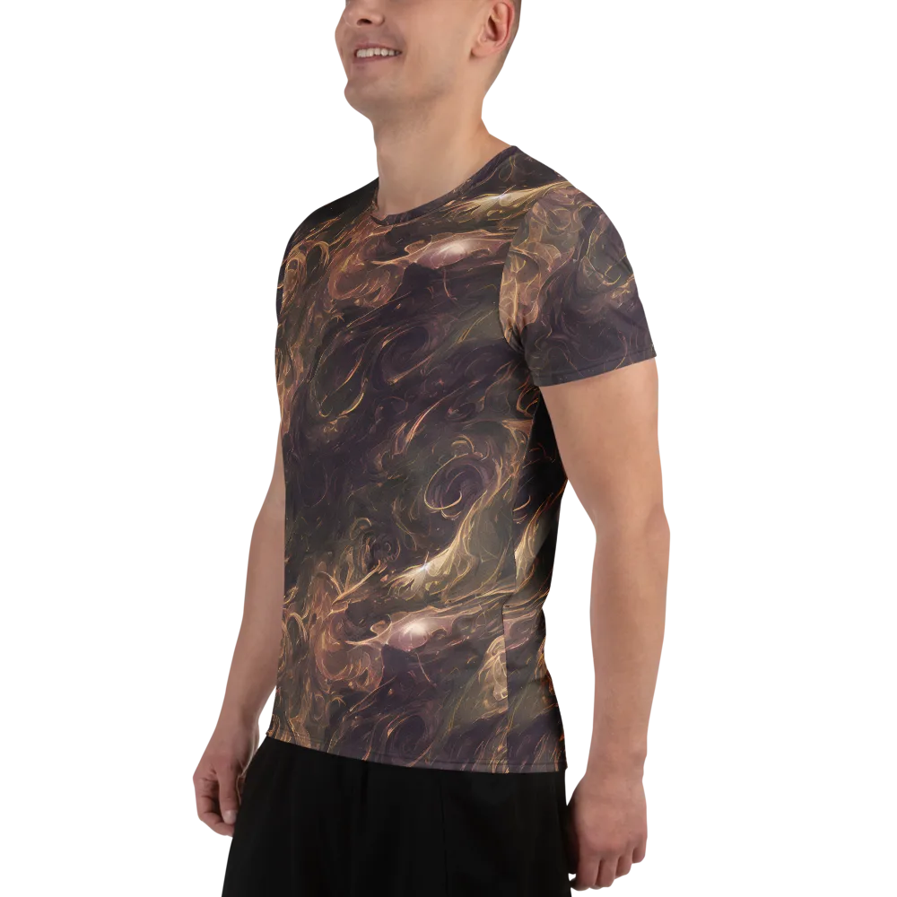 Bronze Vortex on Men's Athletic T-Shirt — Left