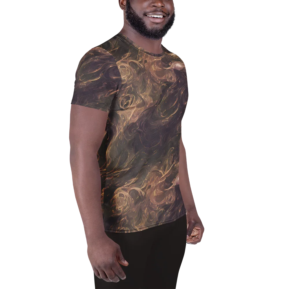 Bronze Vortex on Men's Athletic T-Shirt — Right
