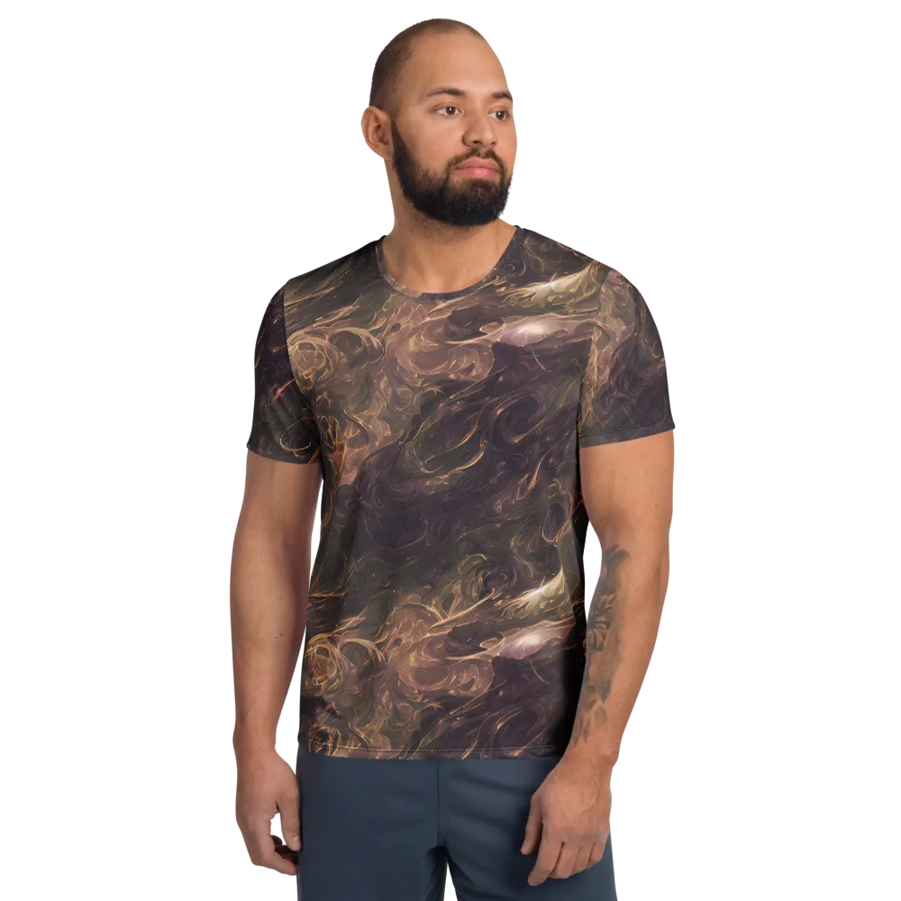 Bronze Vortex on Men's Athletic T-Shirt — Front