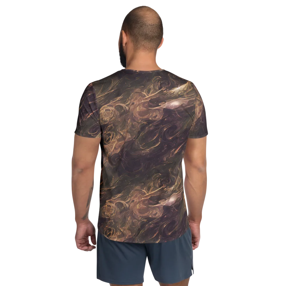Bronze Vortex on Men's Athletic T-Shirt — Back