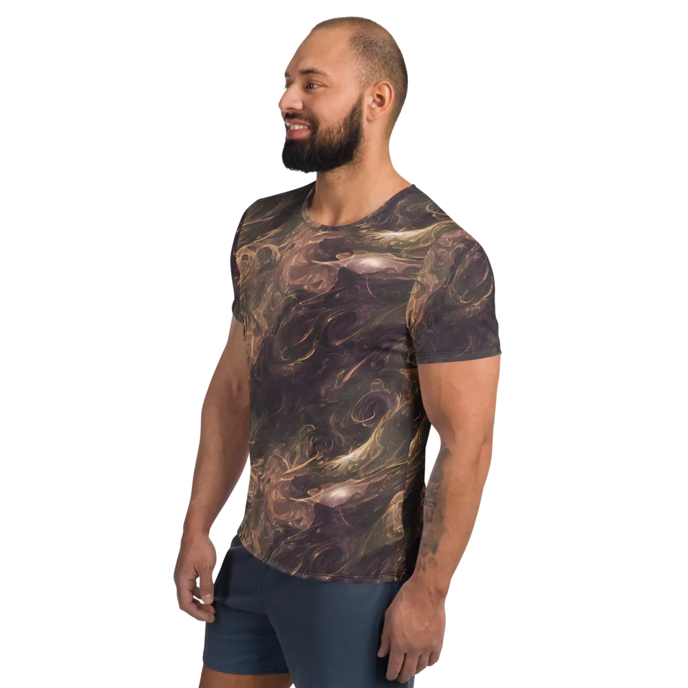 Bronze Vortex on Men's Athletic T-Shirt — Left