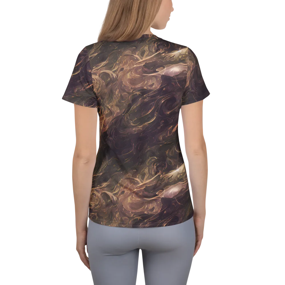 Bronze Vortex on Women's Athletic T-Shirt — Back