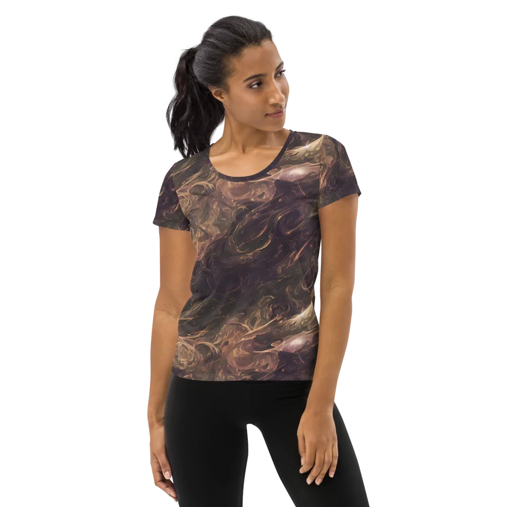 Bronze Vortex on Women's Athletic T-Shirt — Front