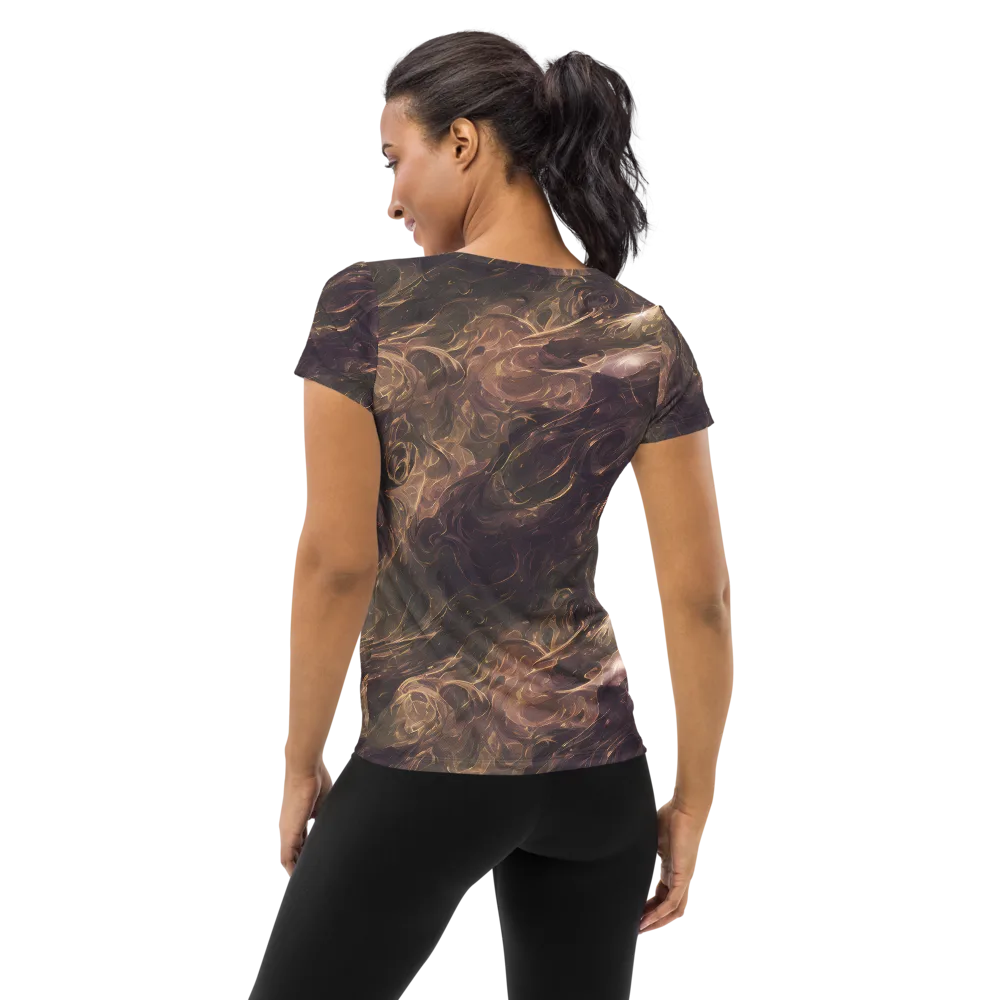 Bronze Vortex on Women's Athletic T-Shirt — Back