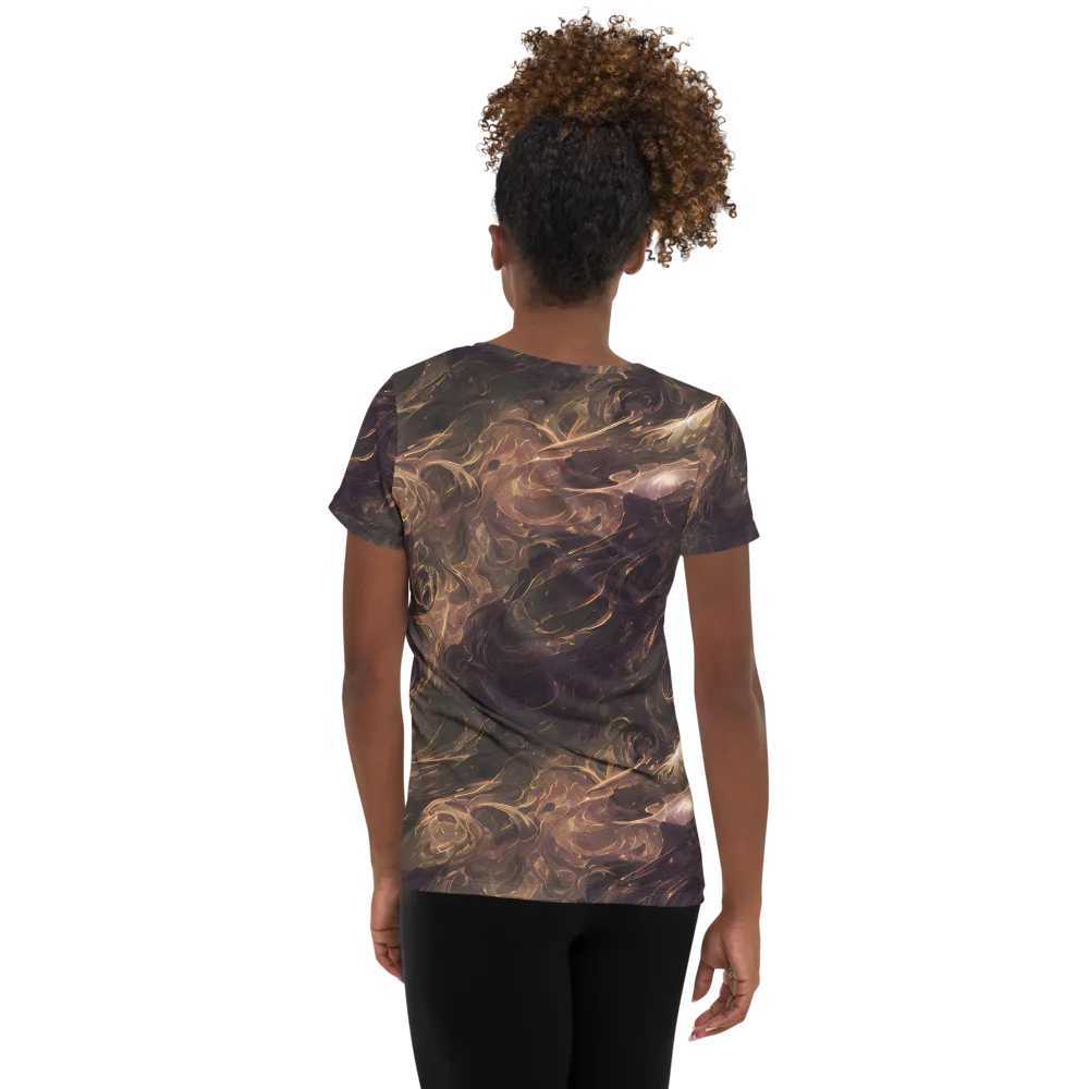 Bronze Vortex on Women's Athletic T-Shirt — Back
