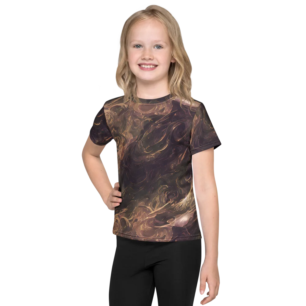 Bronze Vortex on Kids Crew Neck T-Shirt — Front