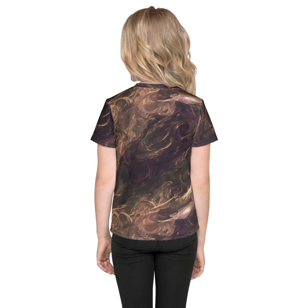 Bronze Vortex on Kids Crew Neck T-Shirt — Back