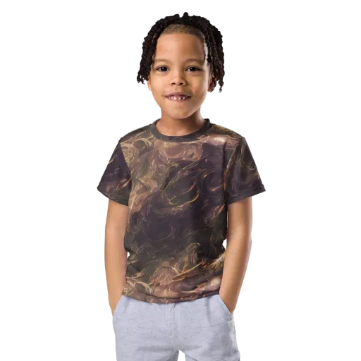 Bronze Vortex on a Kids Crew Neck T-Shirt