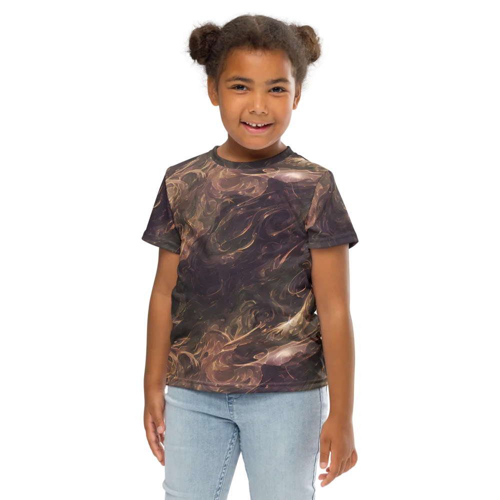 Bronze Vortex on Kids Crew Neck T-Shirt — Front