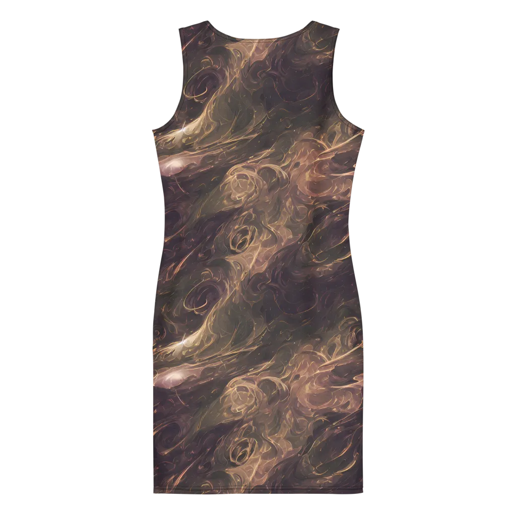 Bronze Vortex on Bodycon Dress — Back
