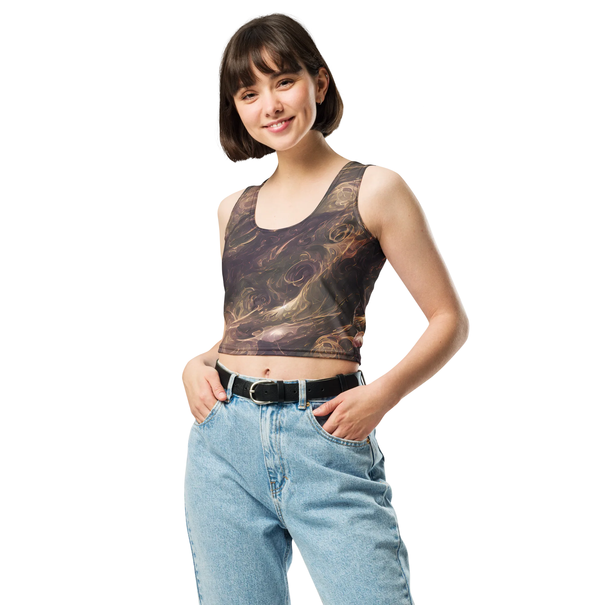 Bronze Vortex on Crop Top — Front