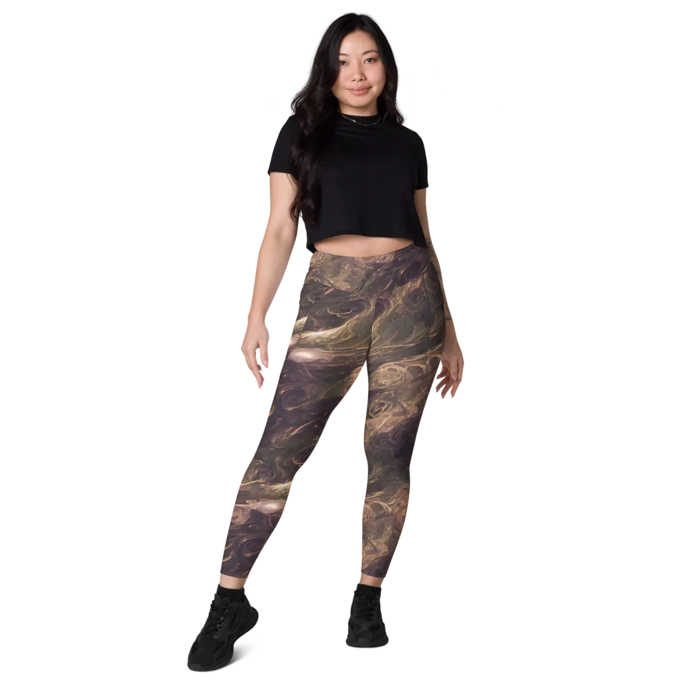 Bronze Vortex on Leggings with Pockets — Front