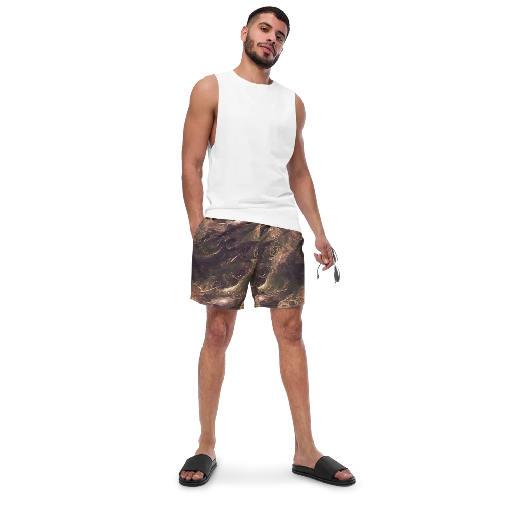 Bronze Vortex on Swim Trunks — Front