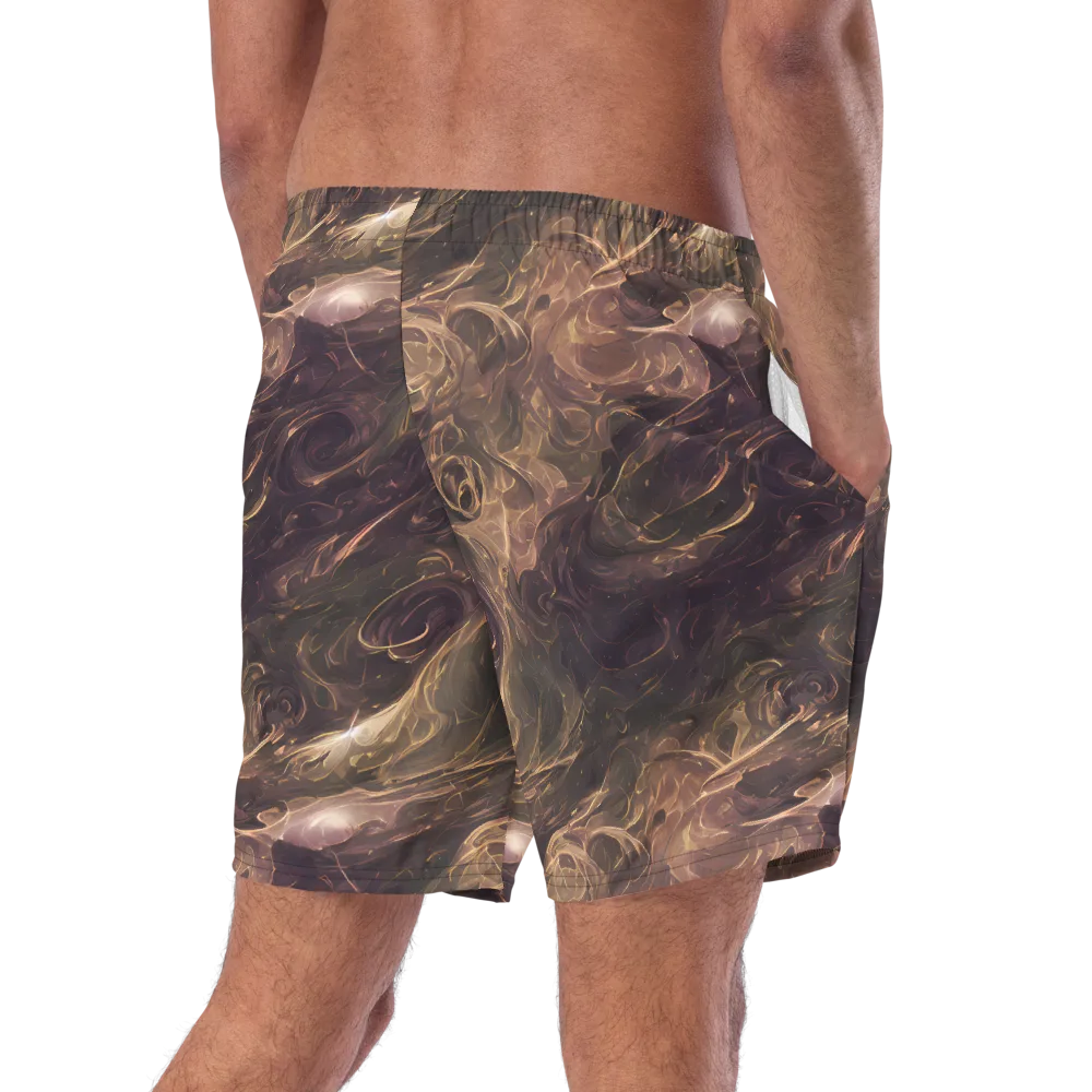 Bronze Vortex on Swim Trunks — Right Back