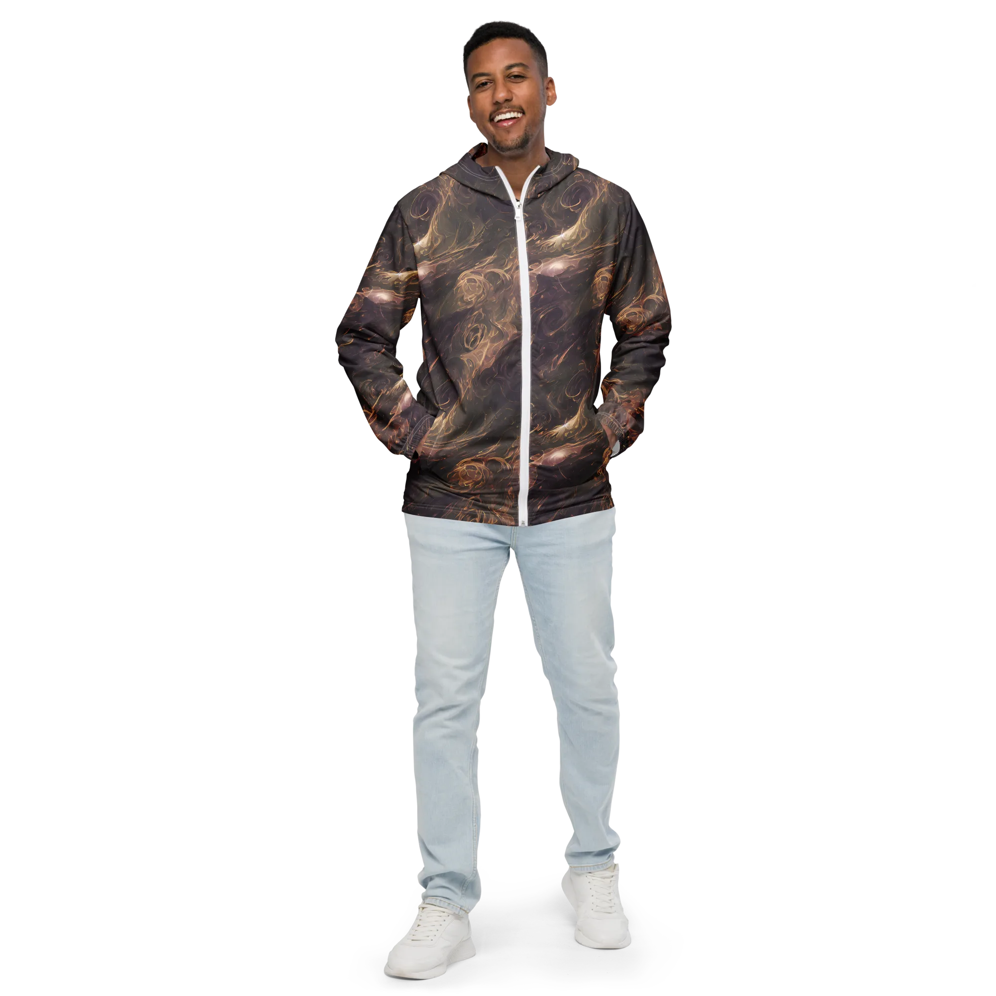Bronze Vortex on Men's Windbreaker — Front