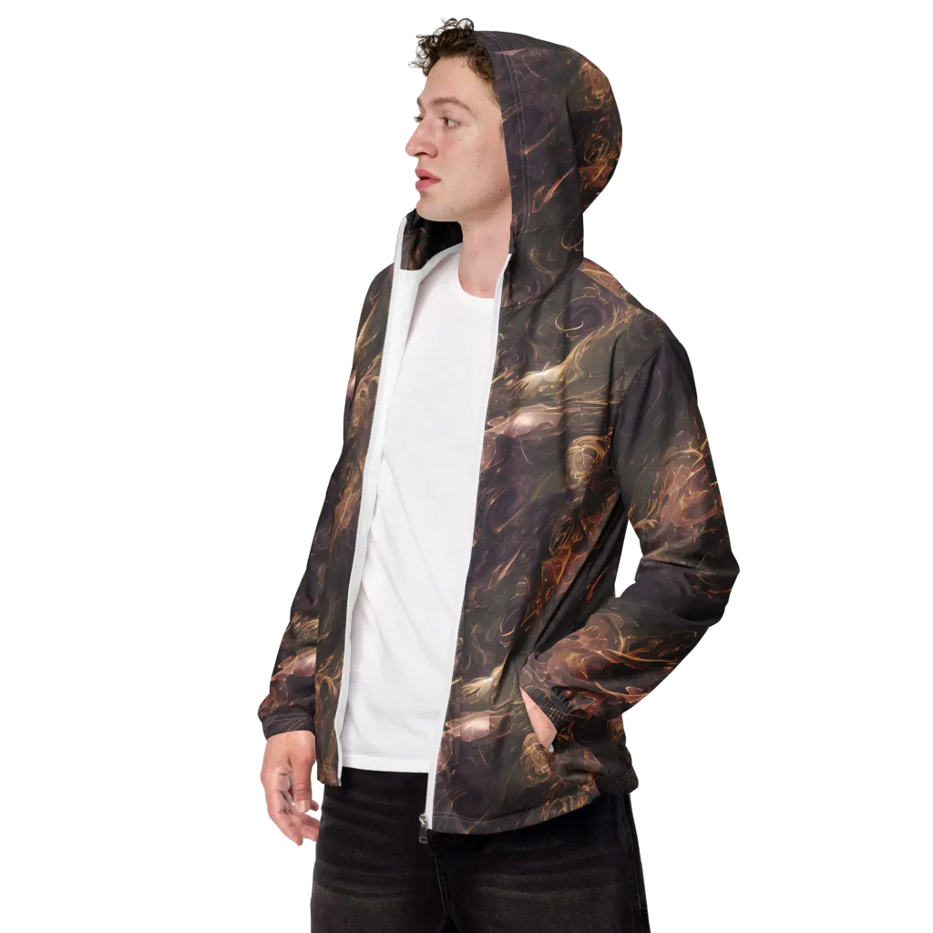 Bronze Vortex on Men's Windbreaker — Left Front