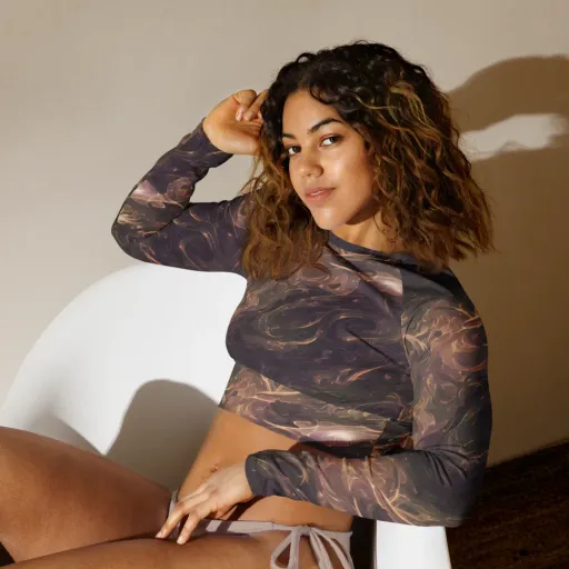 Bronze Vortex on a Long Sleeve Crop Top