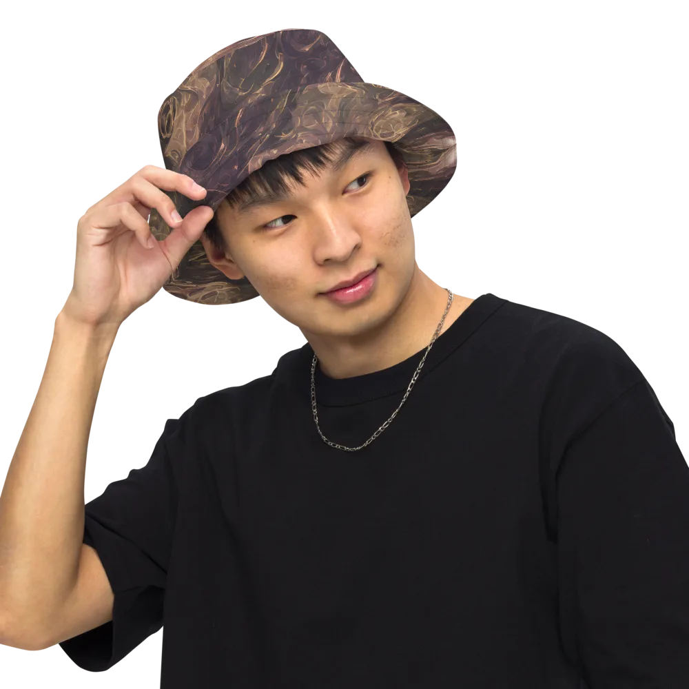Bronze Vortex on Reversible Bucket Hat — Front Inside