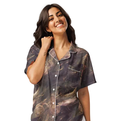 Bronze Vortex on a Women's Short Sleeve Pajama Top