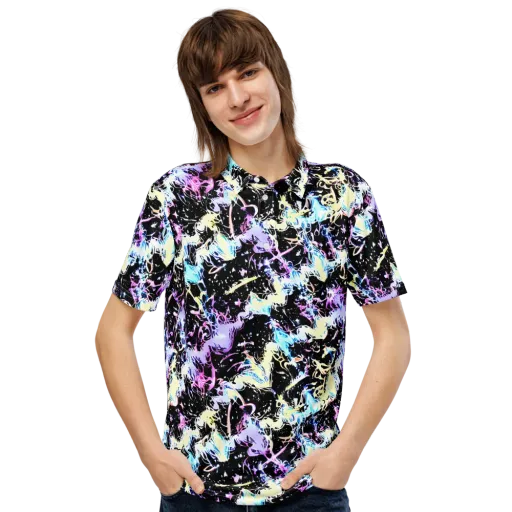 Midnight Botanica on a Men's Slim Fit Polo Shirt
