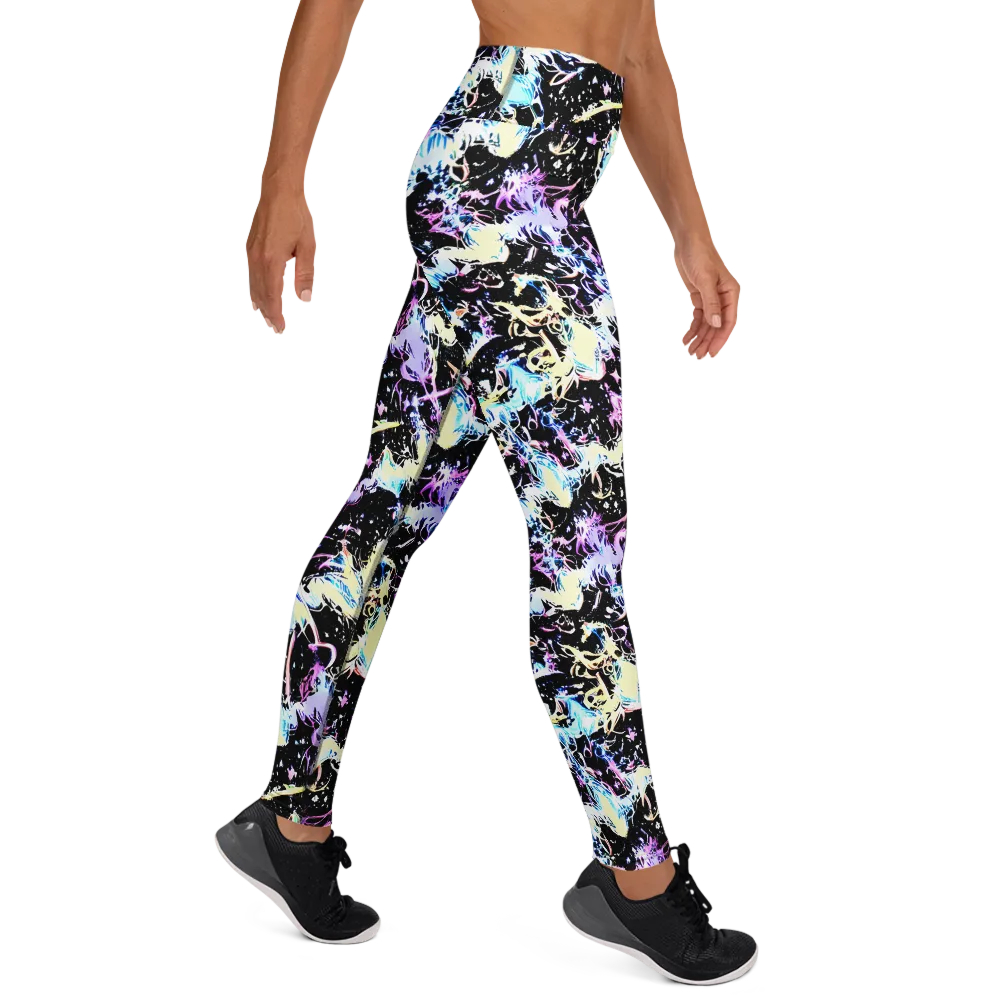 Midnight Botanica on Yoga Leggings — Right