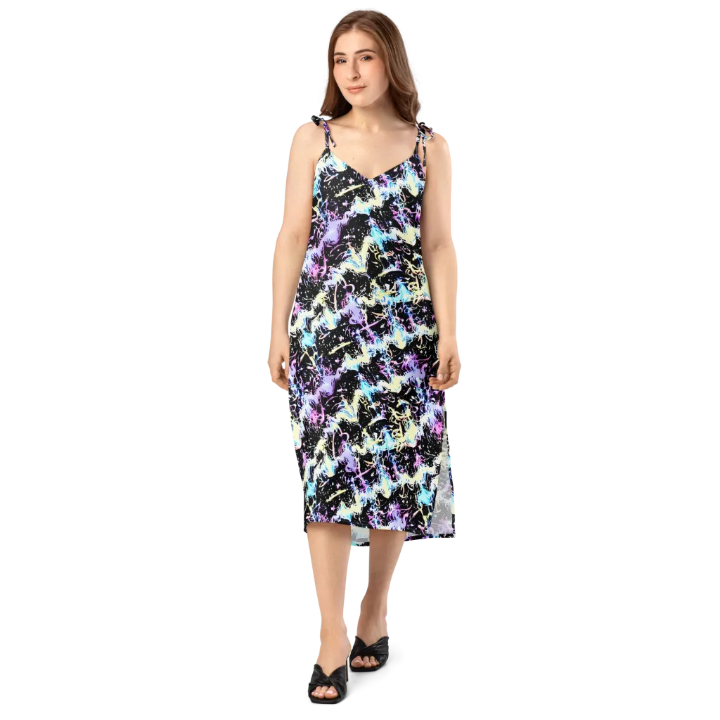Midnight Botanica on Slip Dress — Front