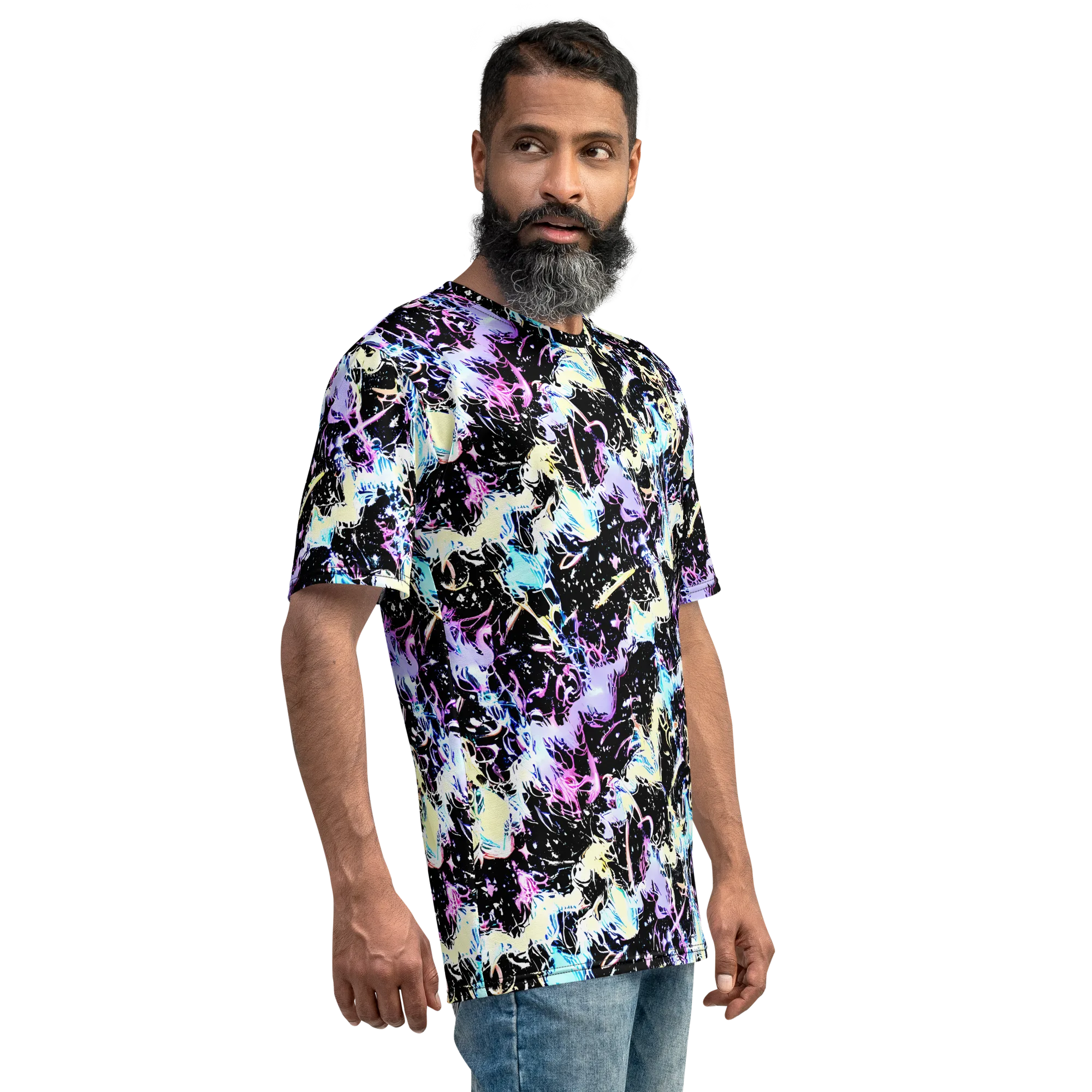 Midnight Botanica on Men's Crew Neck T-Shirt — Right