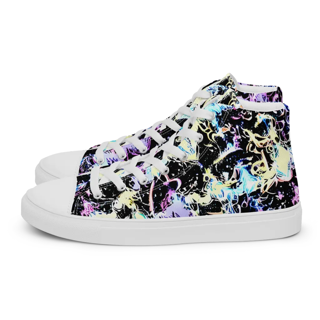 Midnight Botanica on Women's High Top Canvas Shoes — Left