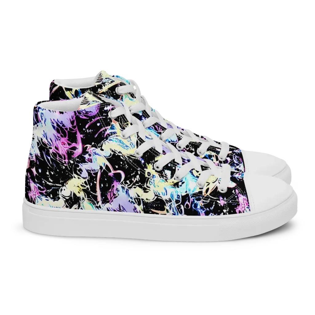 Midnight Botanica on Women's High Top Canvas Shoes — Right