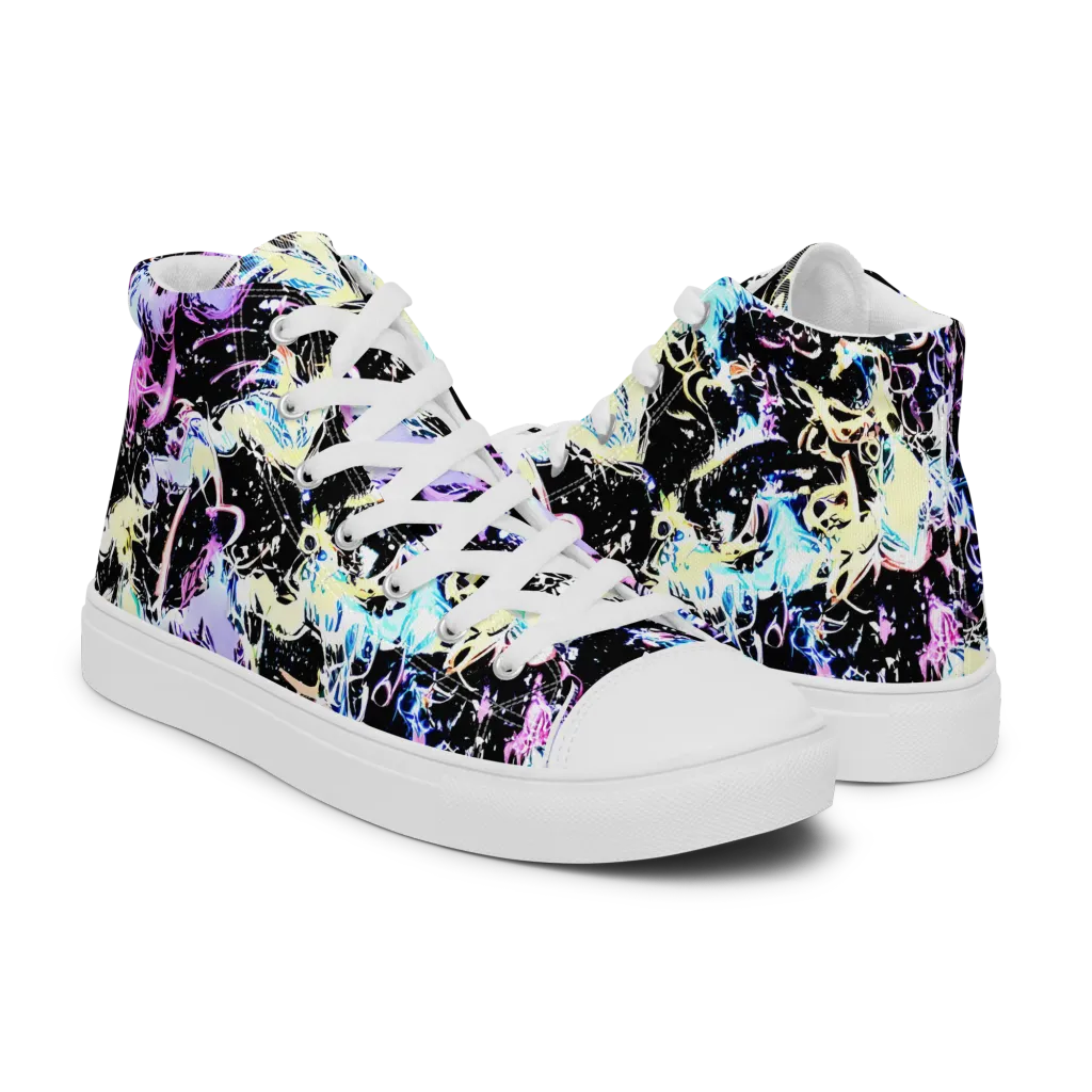 Midnight Botanica on Women's High Top Canvas Shoes — Right
