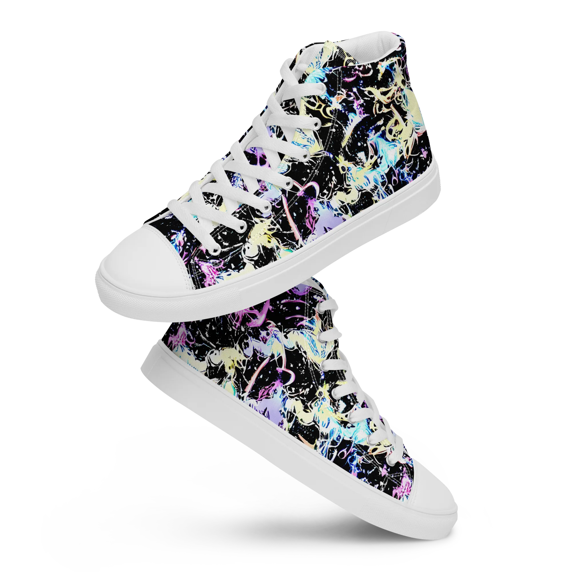 Midnight Botanica on Women's High Top Canvas Shoes — Front