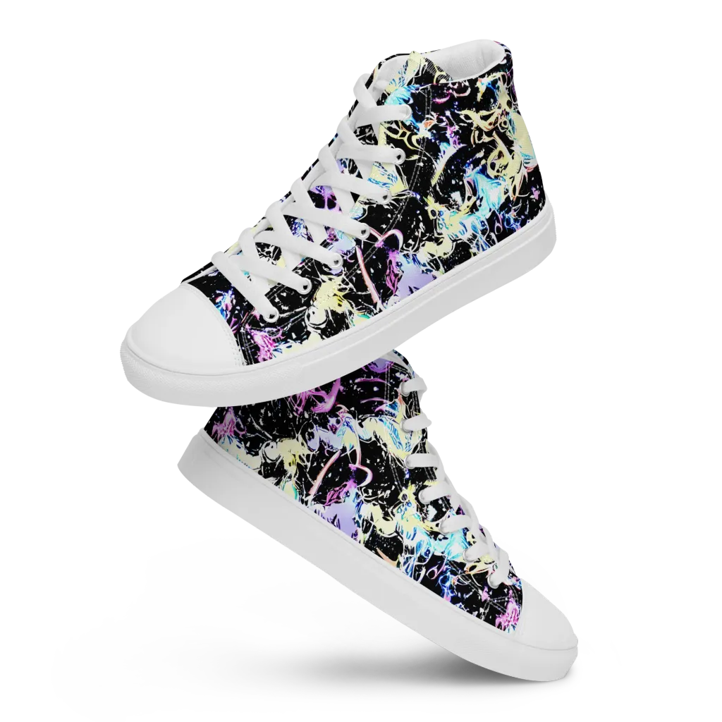 Midnight Botanica on Women's High Top Canvas Shoes — Front