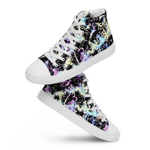 Midnight Botanica on a Women's High Top Canvas Shoes