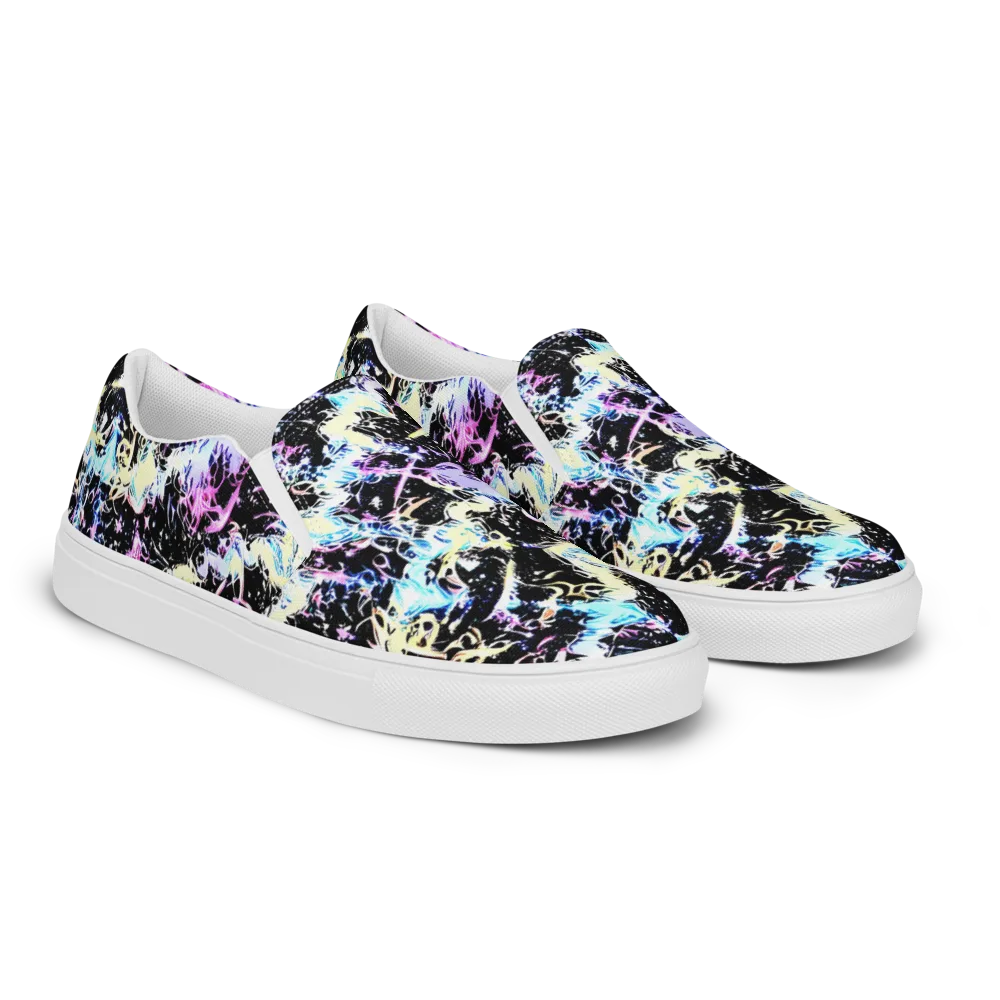 Midnight Botanica on Men's Slip-On Canvas Shoes — Right Front